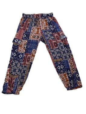 Christian Soriano Sz Small Bohemian Patchwork Print Cargo Jogger Pants
